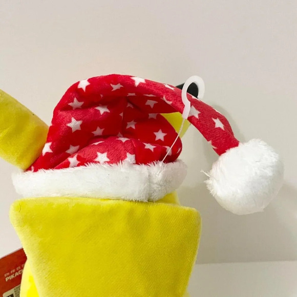 Pokemon Pikachu Plush Winter Holiday Christmas Edition Santa Hat Stars 8 Inch - Picture 11 of 16